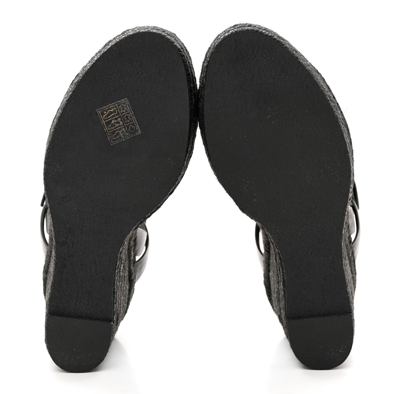 Saint Laurent Calfskin Tribute 95 Platform Espadrille Wedge Sandals 39.5 Black 5 of 7