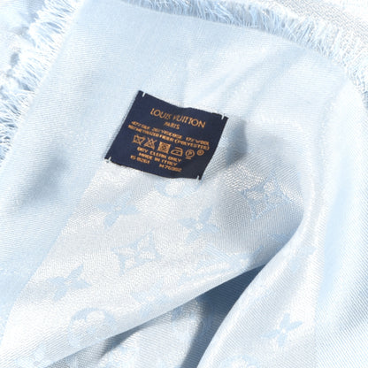 Louis Vuitton Silk Wool Monogram Shawl Blue 3 of 3