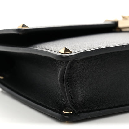 Valentino Garavani Calfskin Rockstud Flip Lock Top Handle Bag Black 8 of 9