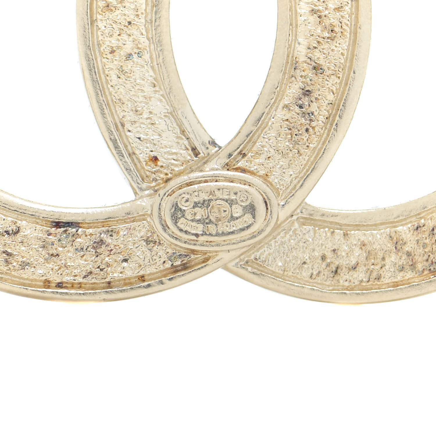 Chanel Crystal Chain CC Brooch Light Gold 4 of 6