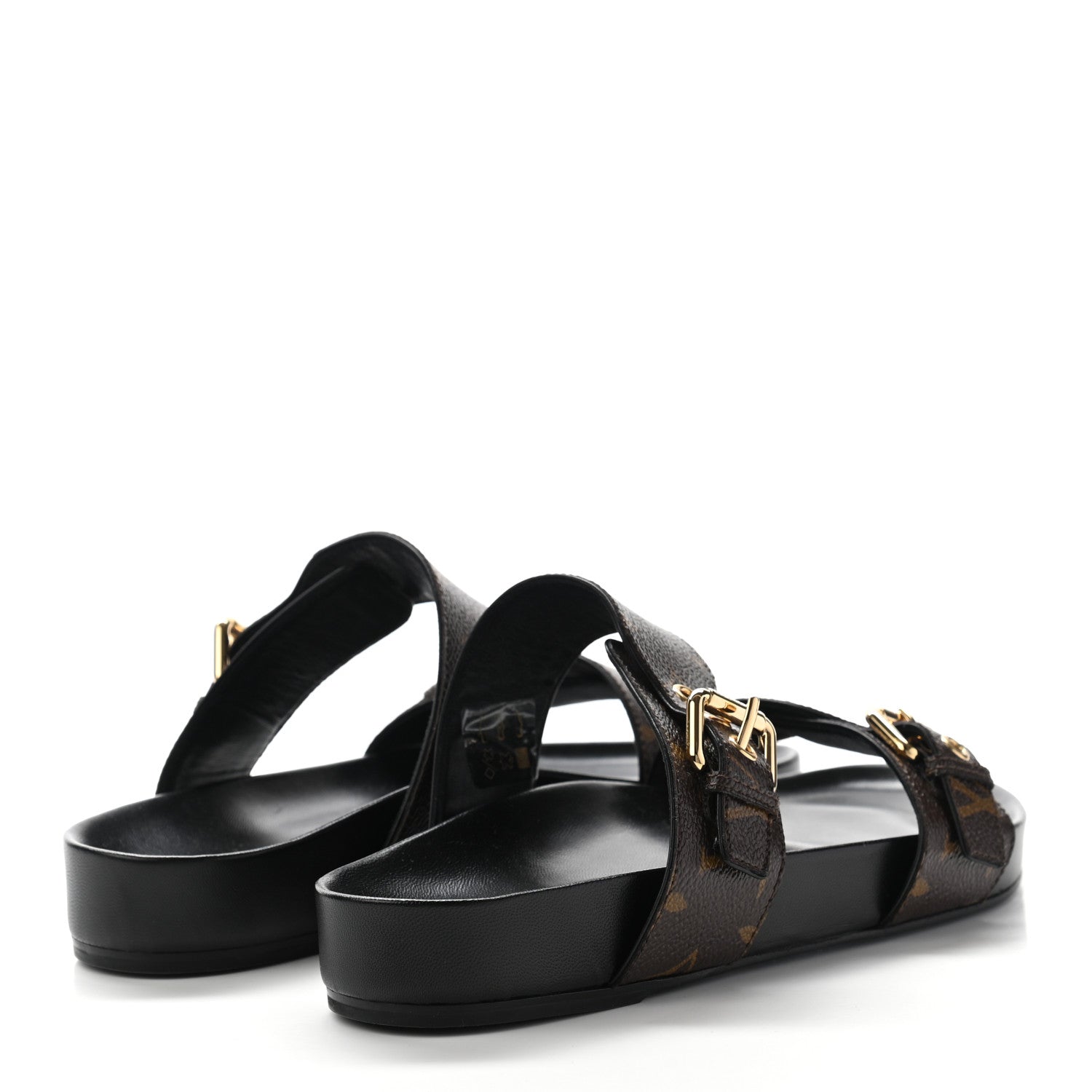 Louis Vuitton Monogram Bom Dia Mule Sandals 39 Black 4 of 6