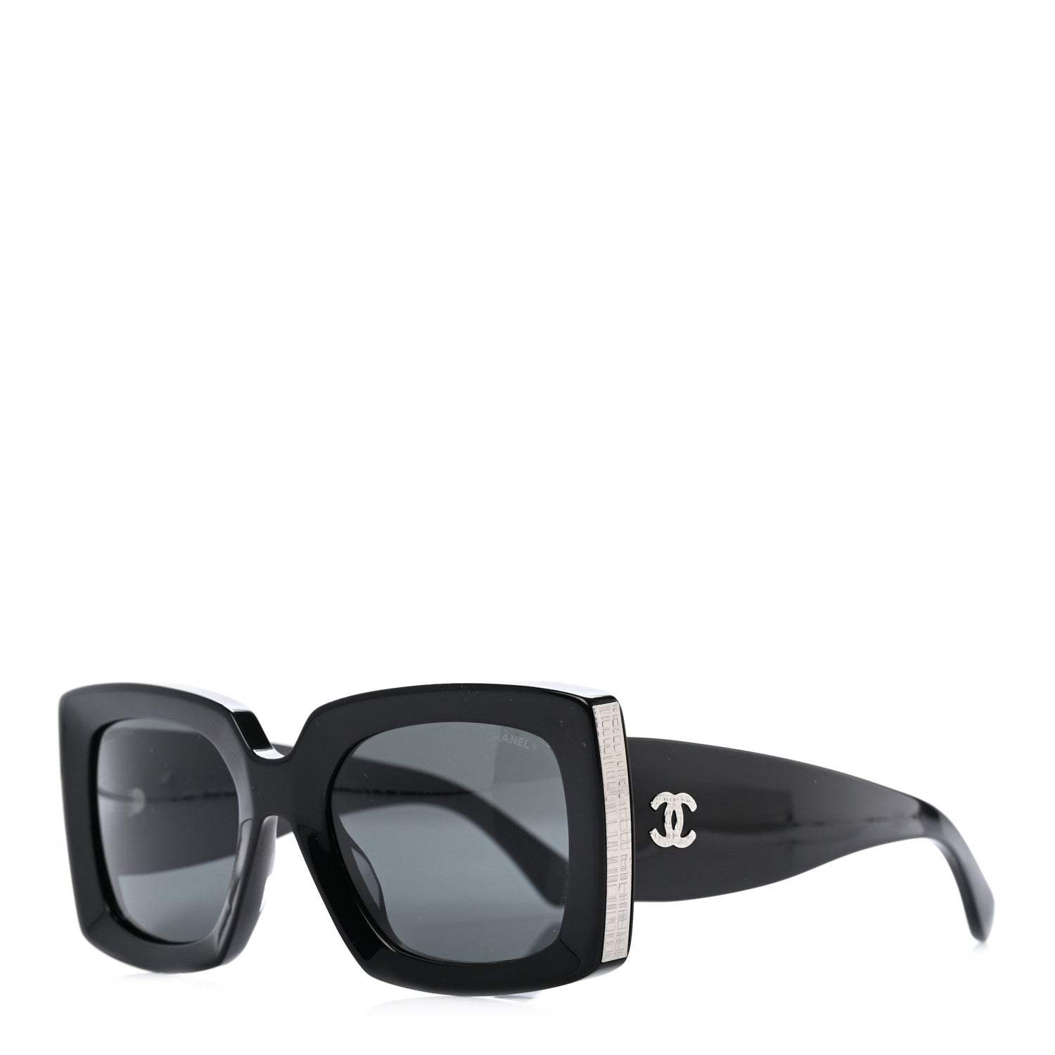 Chanel Acetate Rectangle Sunglasses 5435 Black 1 of 7