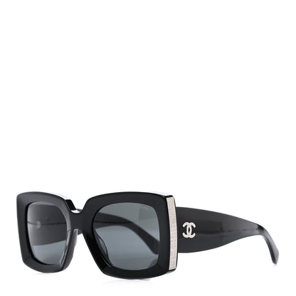 Chanel Acetate Rectangle Sunglasses 5435 Black 1 of 7