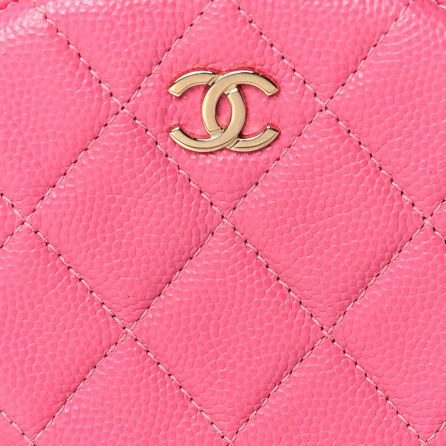 Chanel Caviar Quilted Zip Around Classic Coin Purse Pink 8 of 11