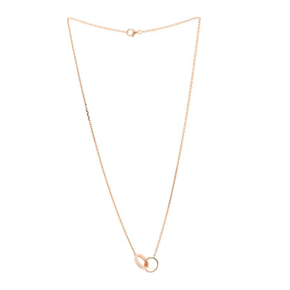 Cartier 18K Pink Gold Diamond Interlocking LOVE Necklace 4 of 9
