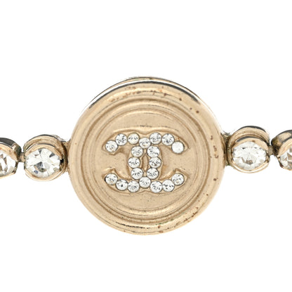 Chanel Crystal CC Chain Short Necklace Gold 4 of 8
