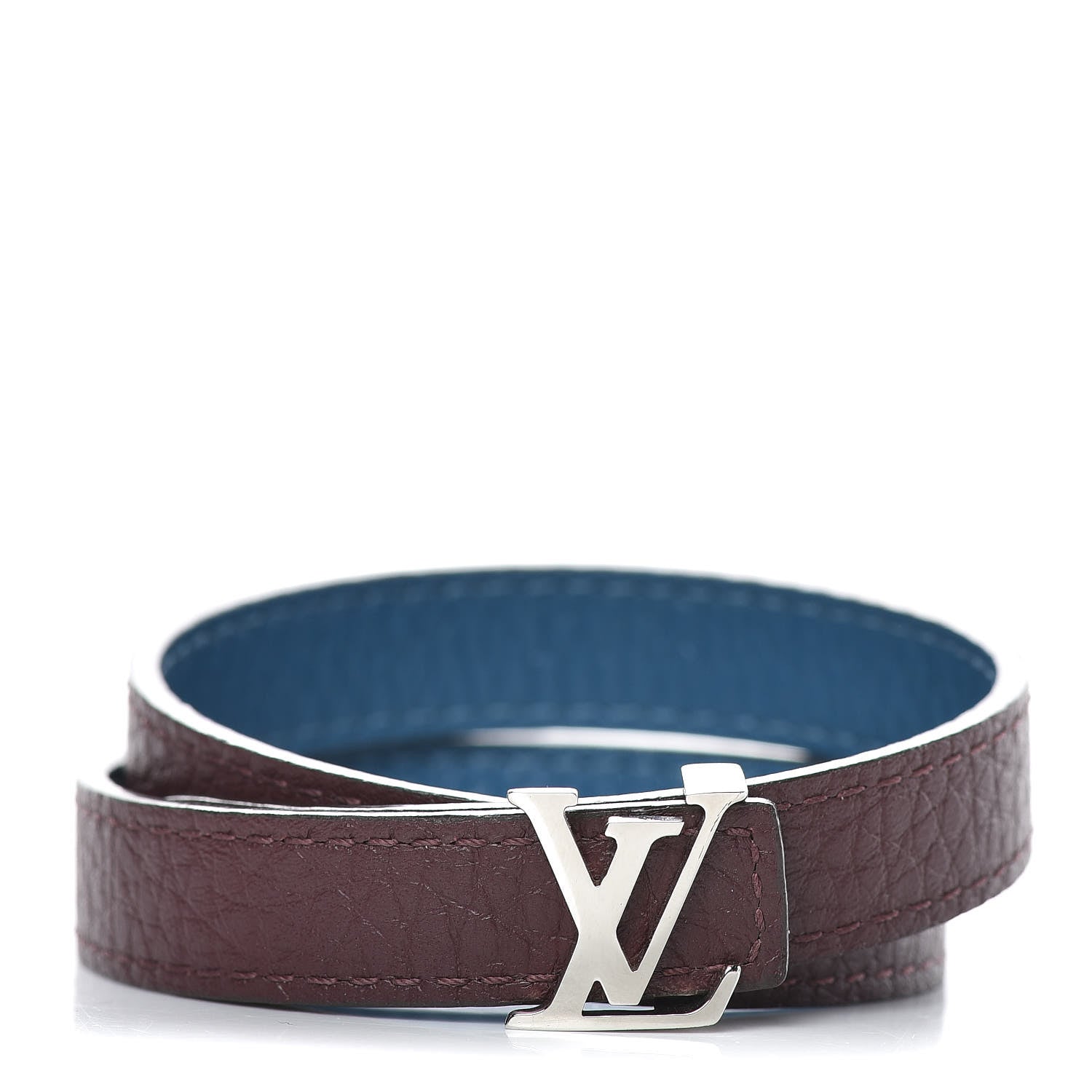 Louis Vuitton Taurillon LV Initiales Reversible Bracelet Bordeaux Bleuet 1 of 5