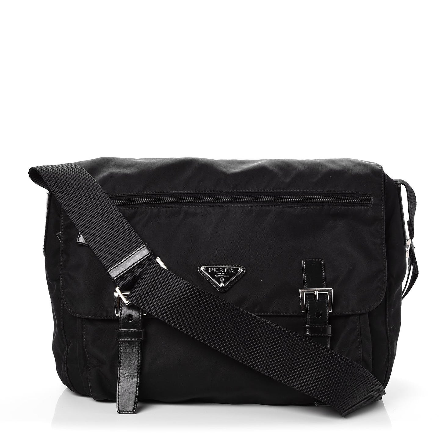 Nylon Vela Messenger Bag Black