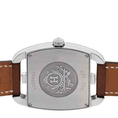 Hermes Stainless Steel Barenia 33mm Cape Cod Tonneau Double Tour Quartz Watch Fauve 4 of 4