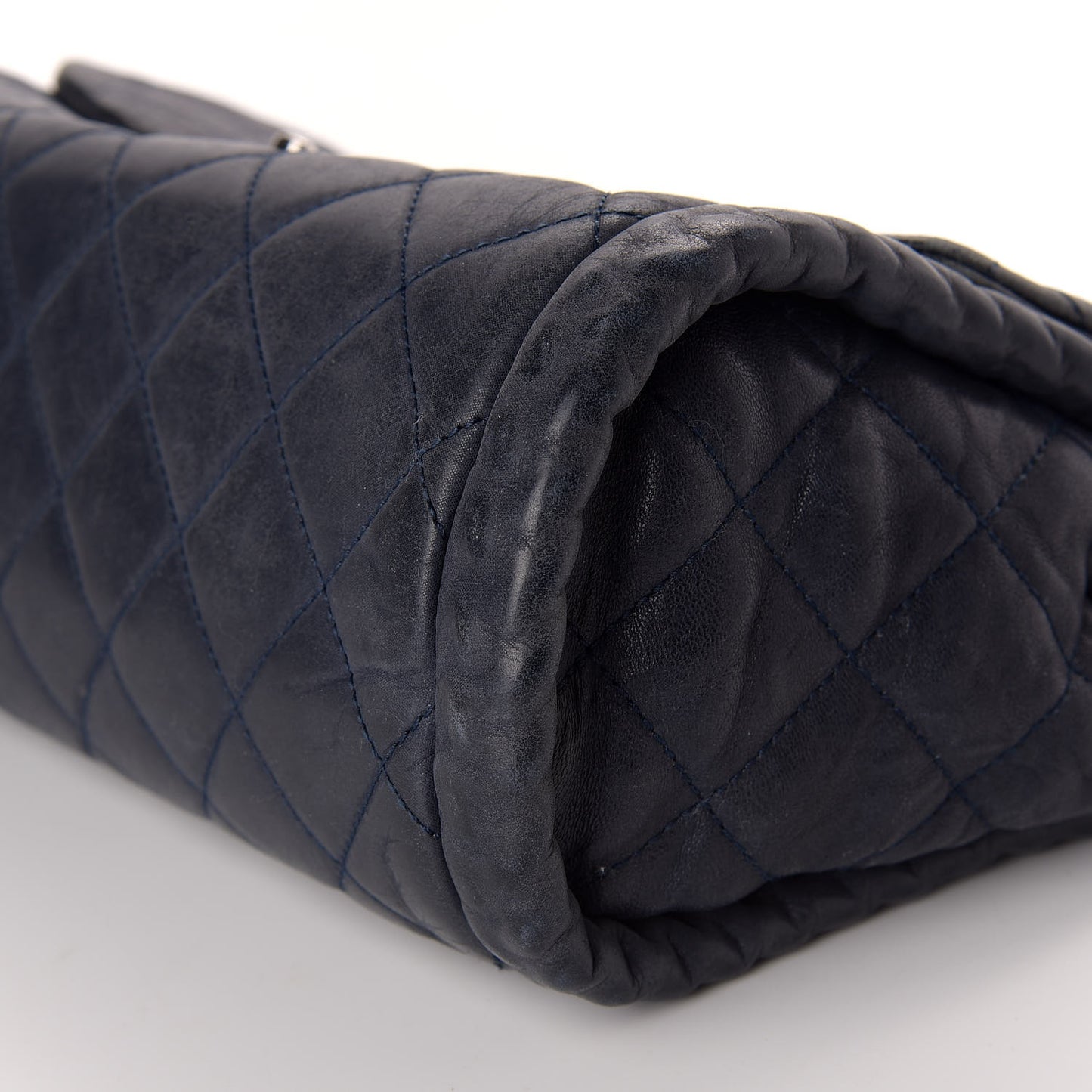 Washed Lambskin Quilted Studded CC Flap Blue Black