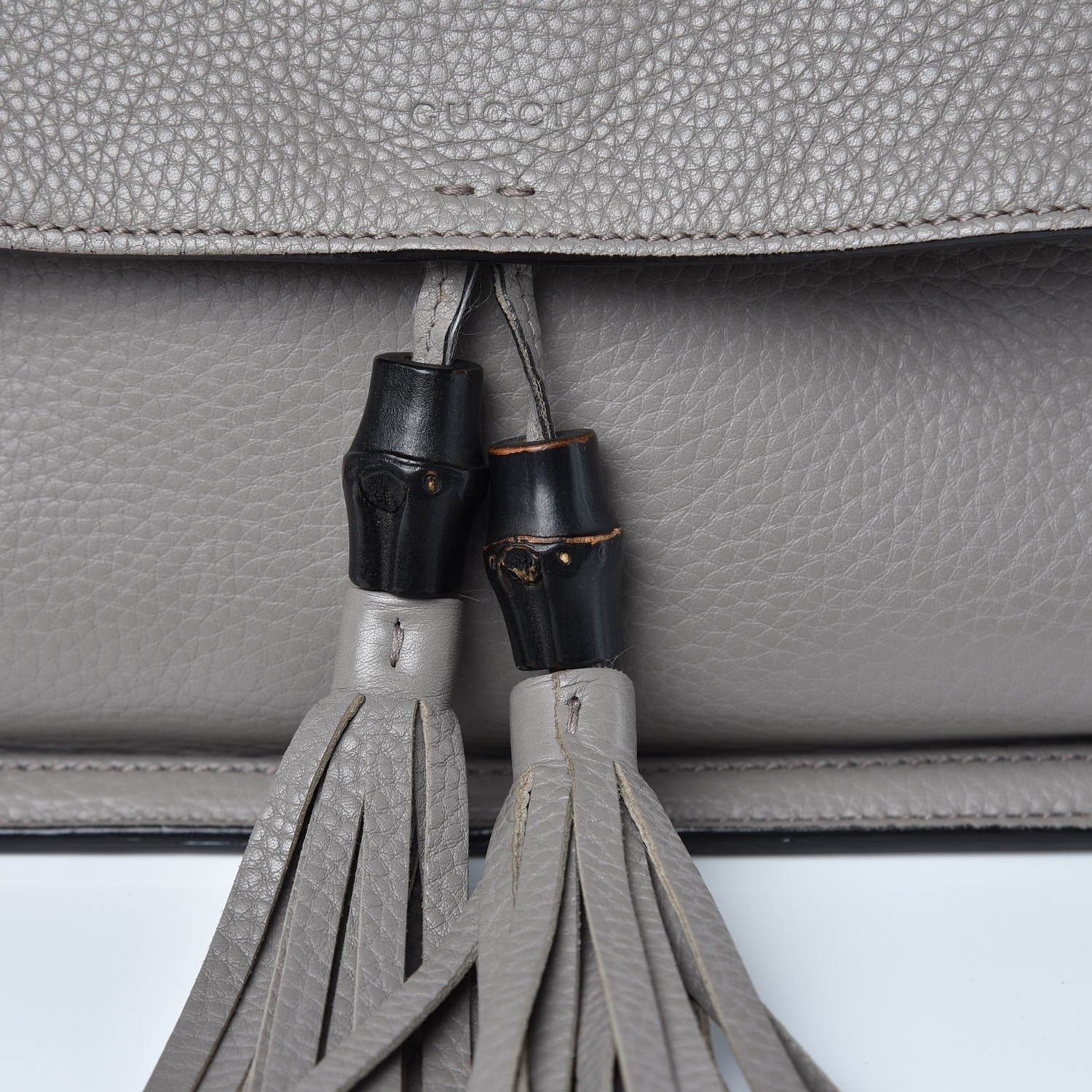 Gucci Cellarius Calfskin Medium Bamboo Daily Flap Shoulder Bag Storm Grey 11 of 15