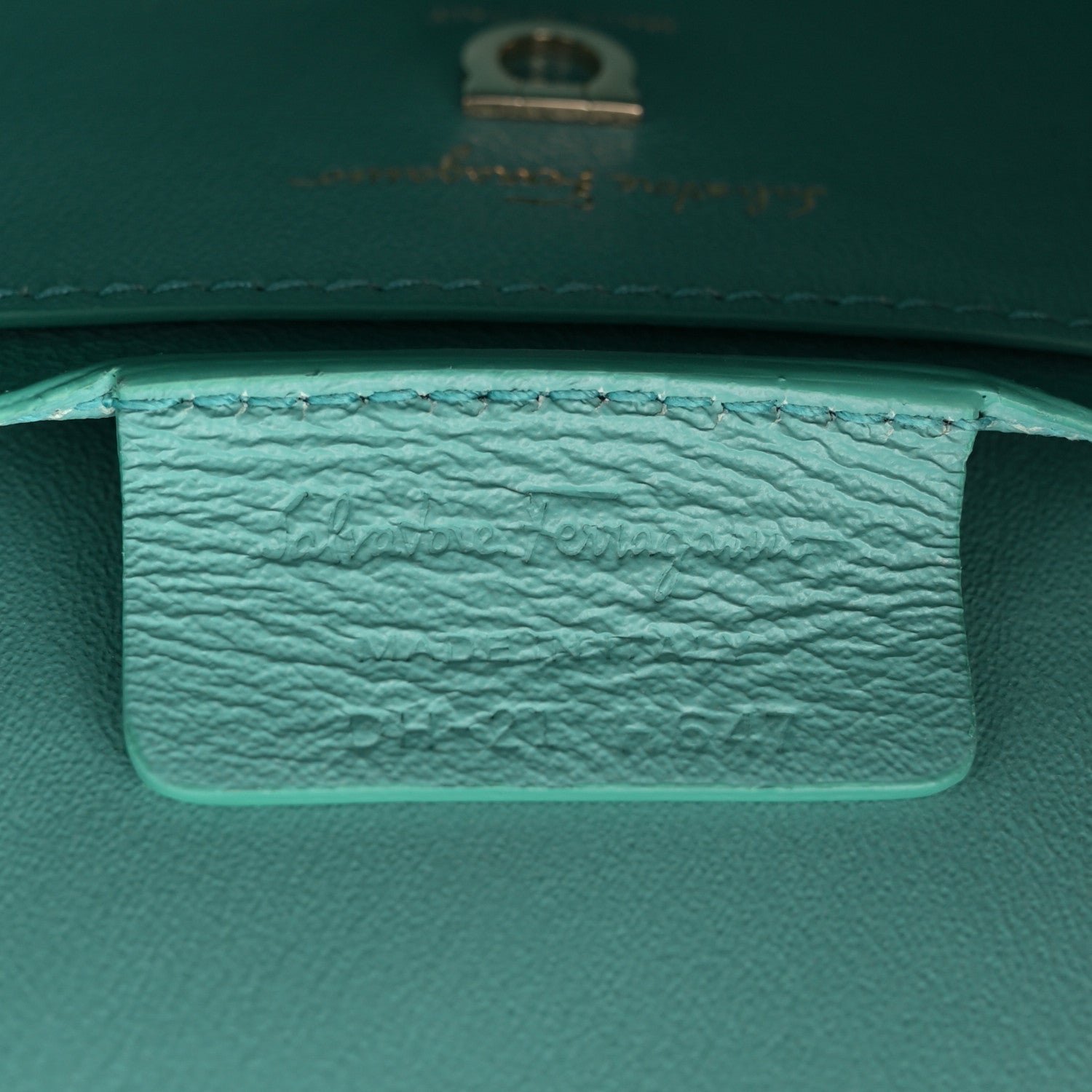 Salvatore Ferragamo Smooth Calfskin Mini Boxyz Tyrone Turquoise 6 of 11