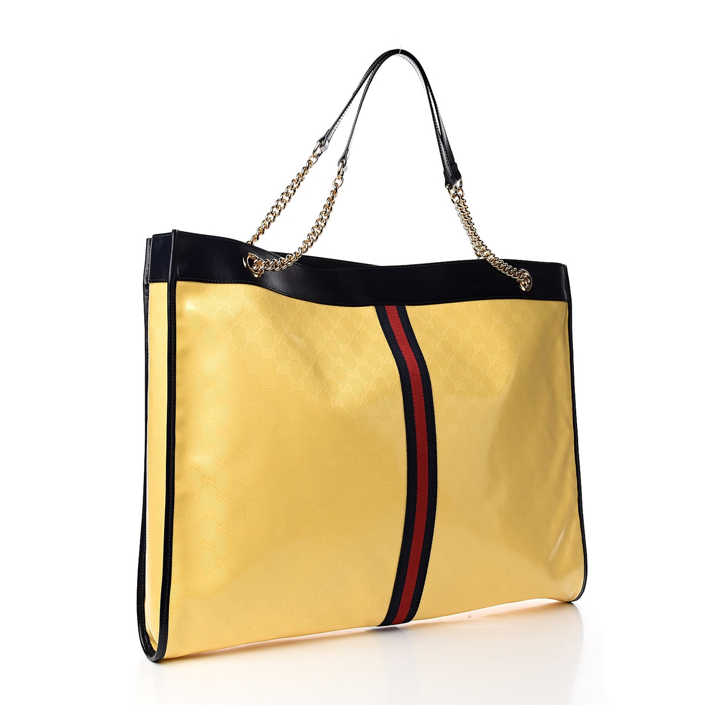 Crystal Monogram Maxi Rajah Chain Tote Straw Yellow Blue