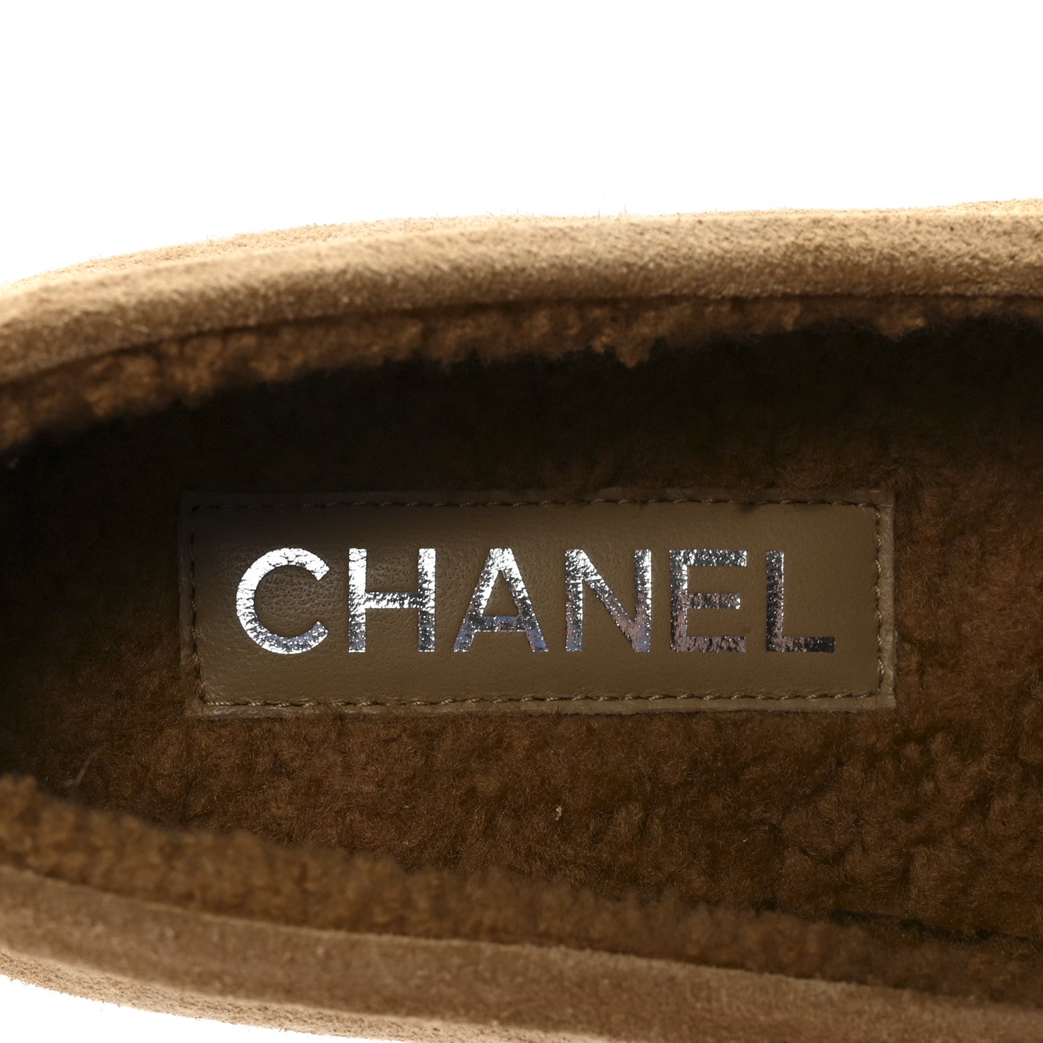 Chanel Suede Calfskin CC Loafers 37.5 Dark Beige 8 of 10