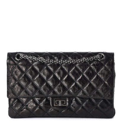 Chanel Metallic Aged Calfskin Quilted 2.55 Reissue 226 Flap Black 1 of 9
