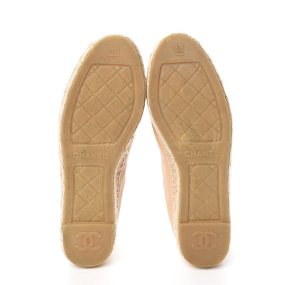 Chanel Lambskin CC Espadrilles 38 Beige Black 5 of 13