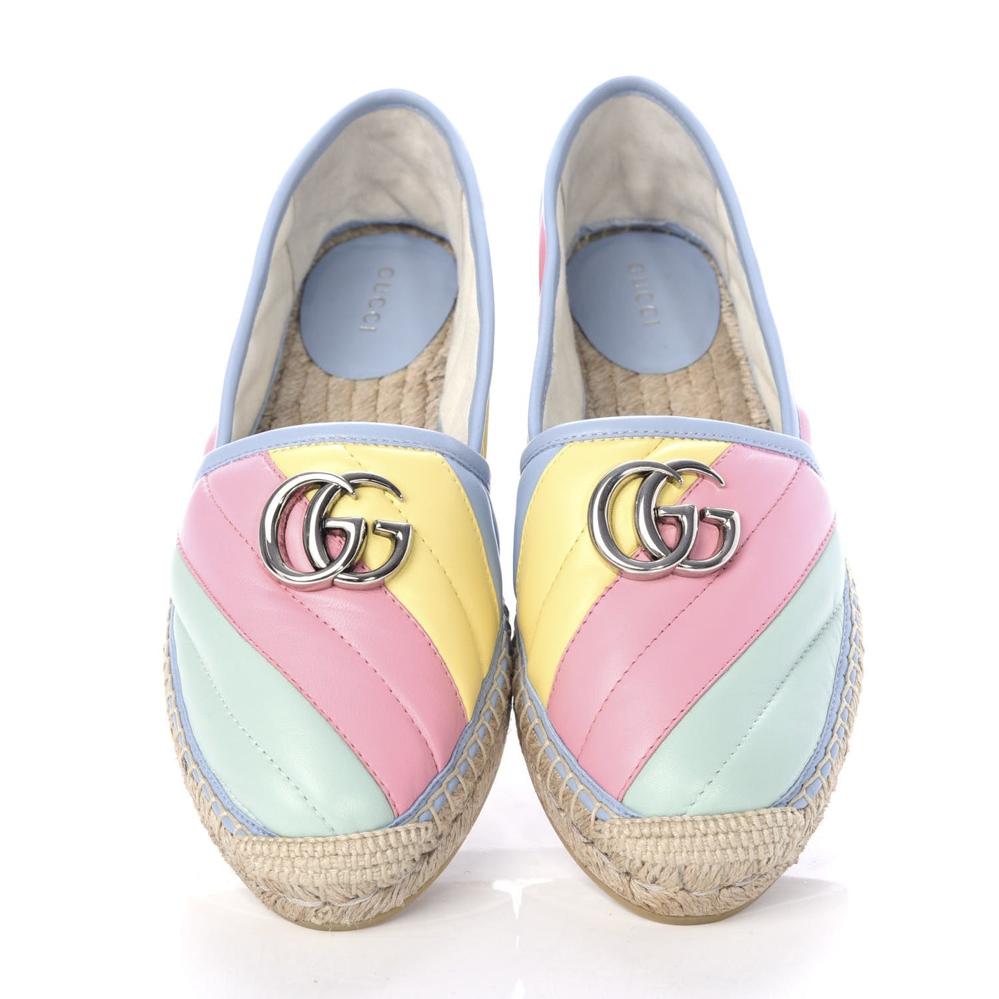 Nappa Matelasse Diagonal GG Marmont Espadrilles 38 Multicolor Pastel