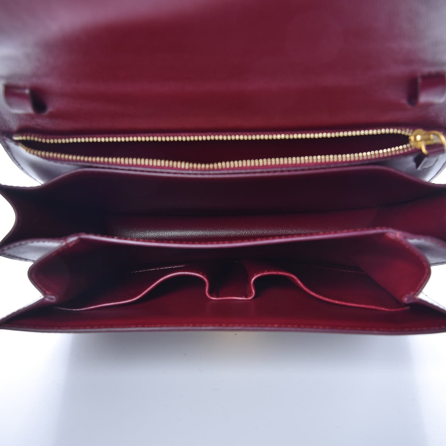Box Calfskin Medium Classic Box Flap Bag Burgundy