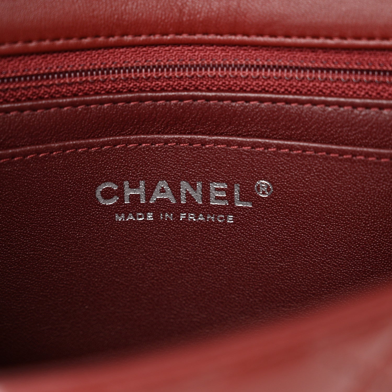 Chanel Lambskin Quilted Mini Rectangular Flap Burgundy 6 of 12