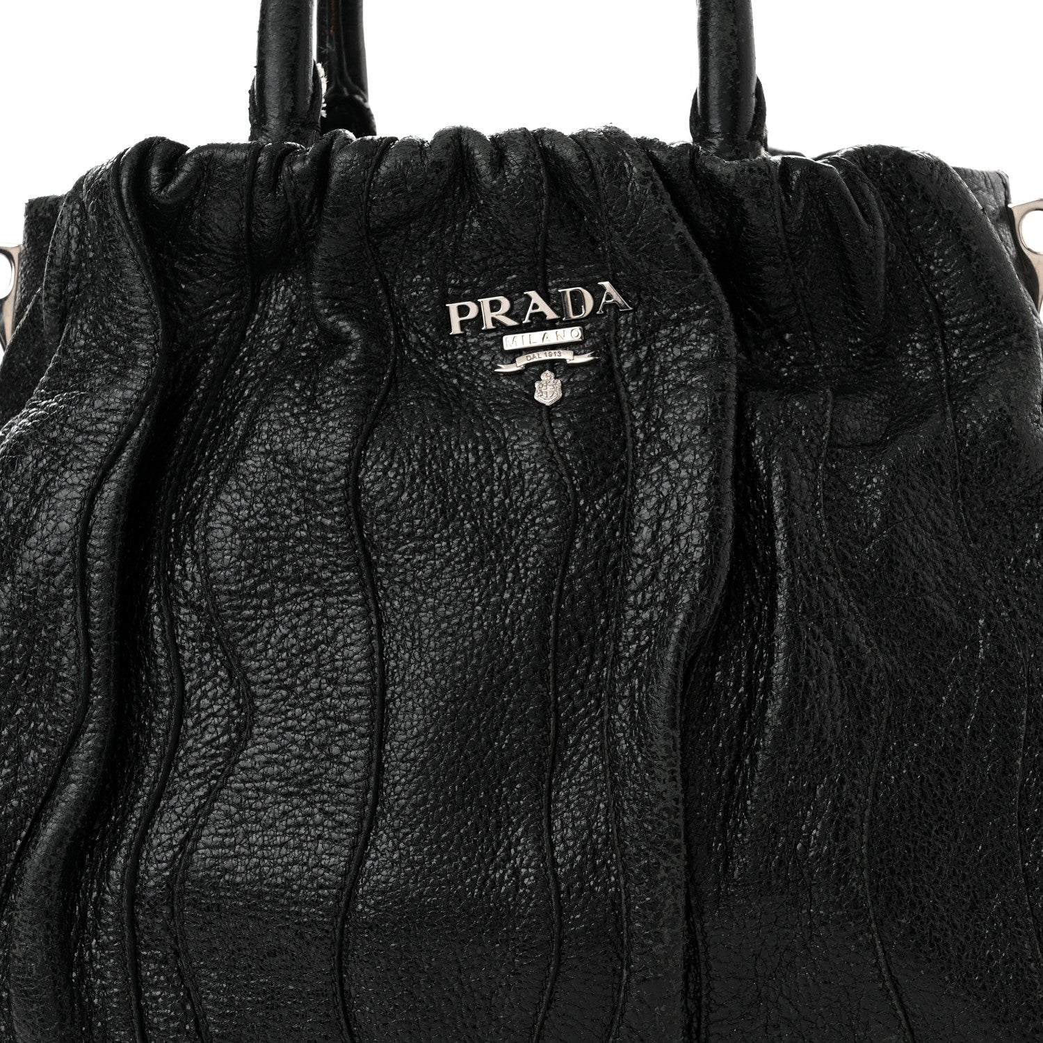 Prada Cervo Stripes Tote Black 8 of 10