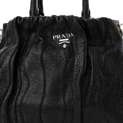 Prada Cervo Stripes Tote Black 8 of 10