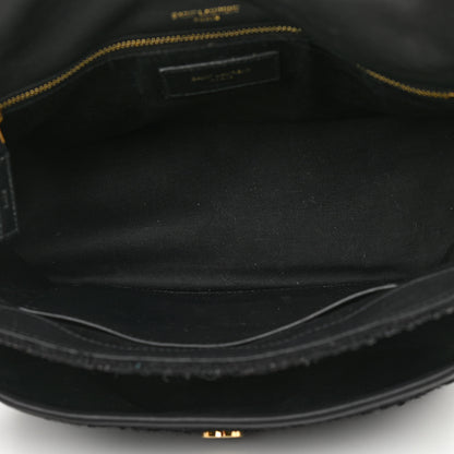 Saint Laurent Boucle Tweed Monogram Medium Niki Chain Satchel Black 5 of 9