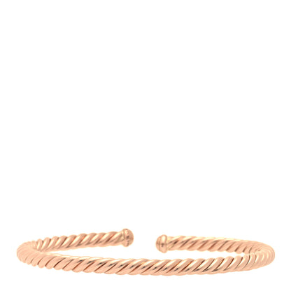 David Yurman 18K Rose Gold 4mm Cablespira Bracelet 3 of 3