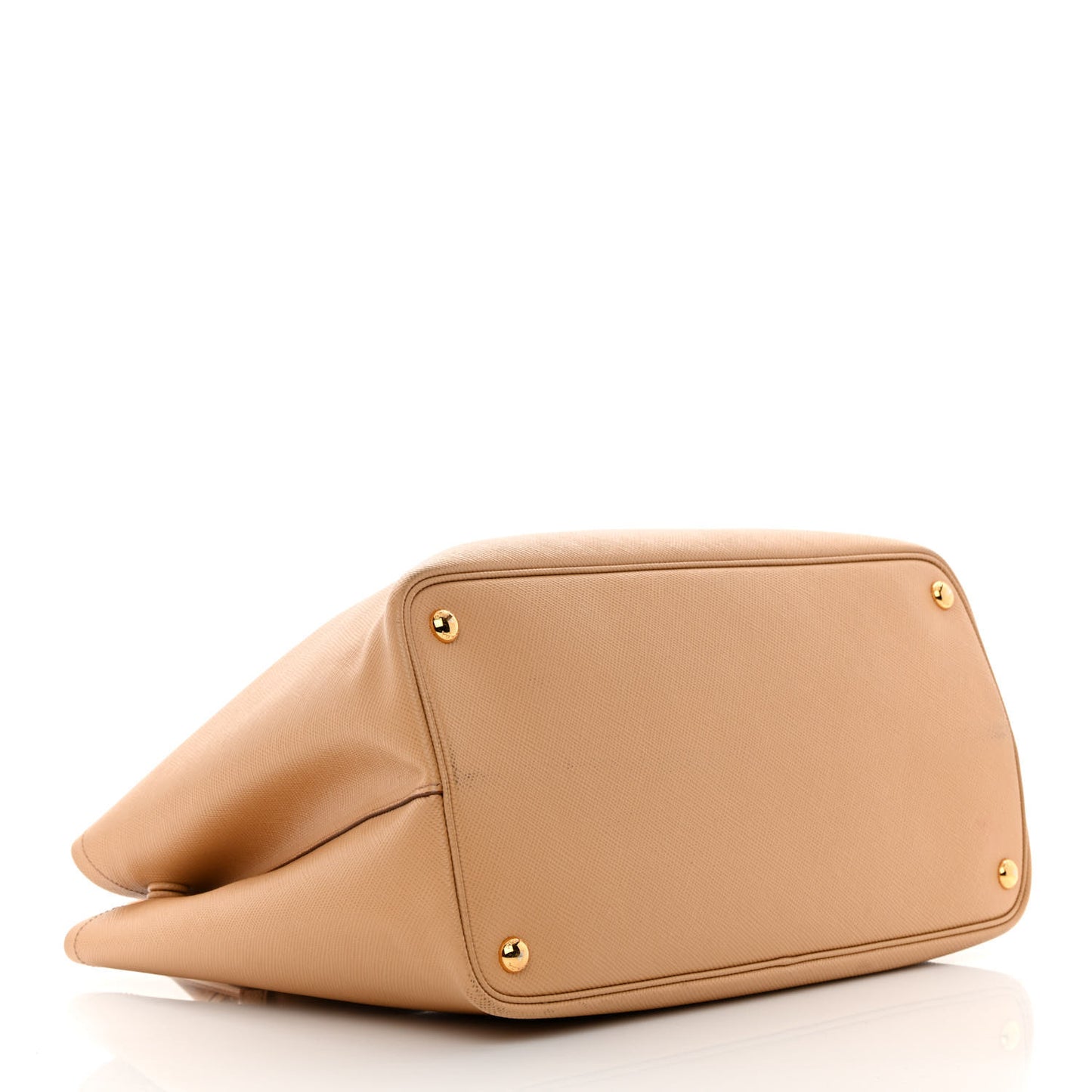 Saffiano Cuir Medium Double Bag Noisette Papaya
