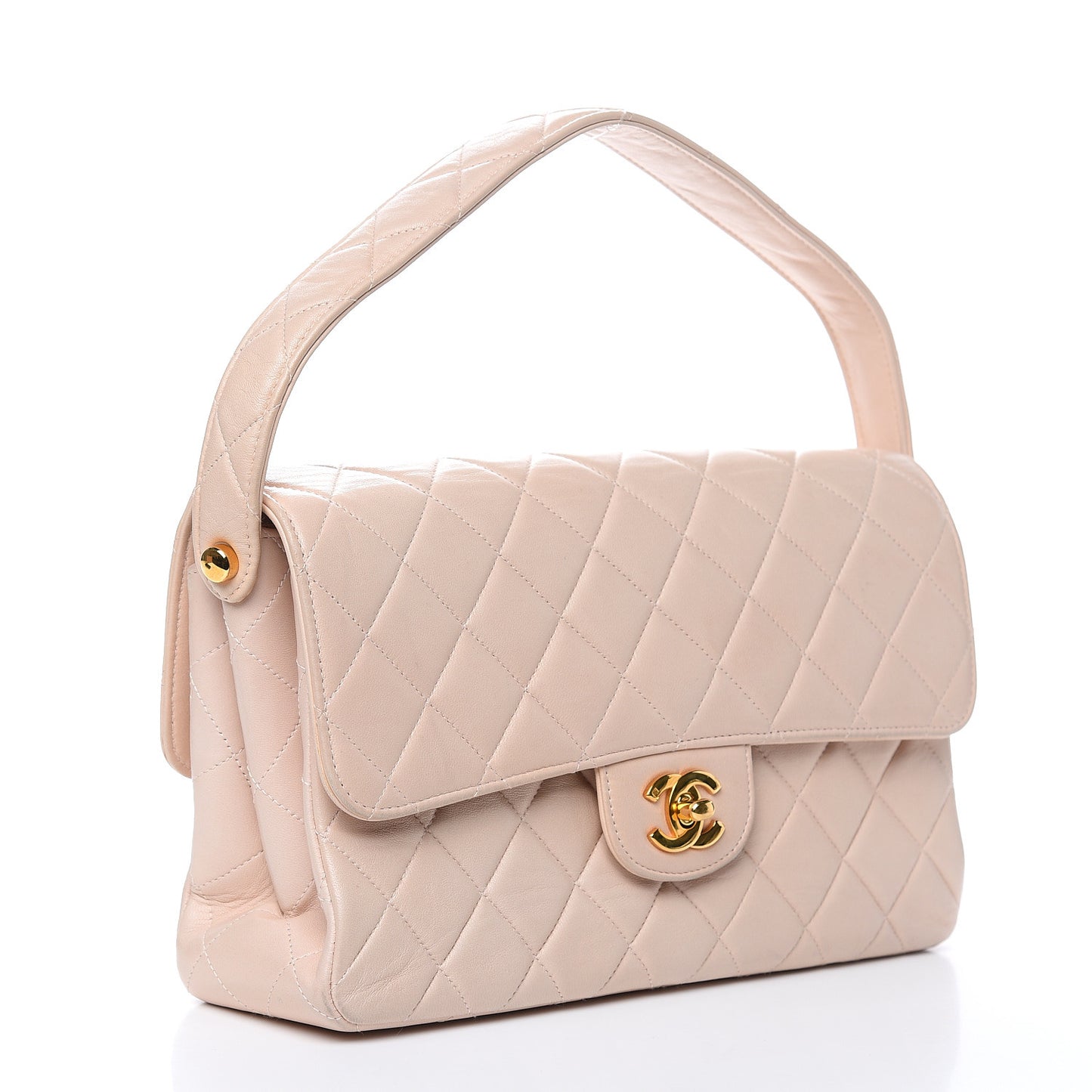 Lambskin Quilted Medium Double Sided Flap Light Pink