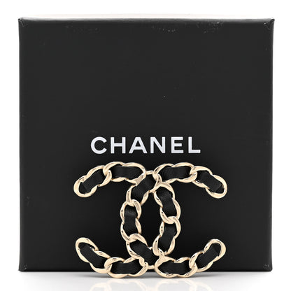Chanel Lambskin Chain CC Brooch Black Gold 5 of 5