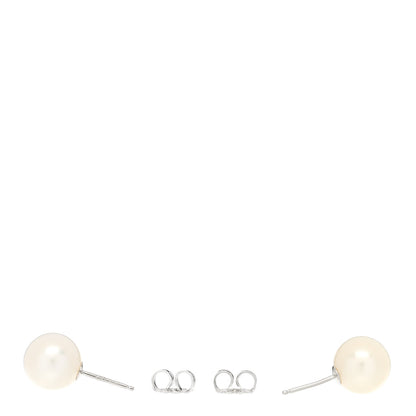 Tiffany Sterling Silver Freshwater Cultured Pearl 9-9.5mm Ziegfeld Earrings 3 of 5