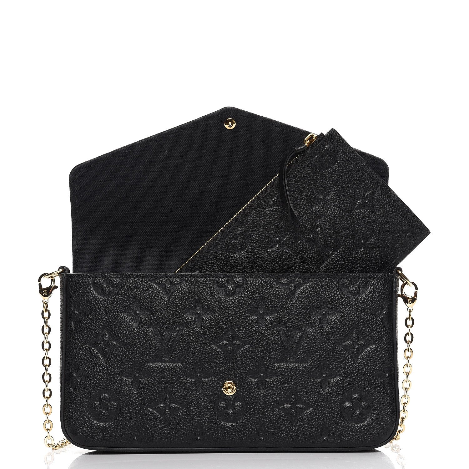 Louis Vuitton Empreinte Pochette Felicie Chain Wallet Black 10 of 11