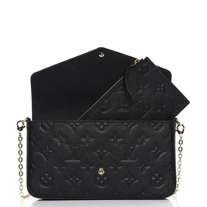 Louis Vuitton Empreinte Pochette Felicie Chain Wallet Black 10 of 11