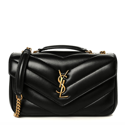 Saint Laurent Lambskin Chevron Quilted Small LouLou Black 1 of 13