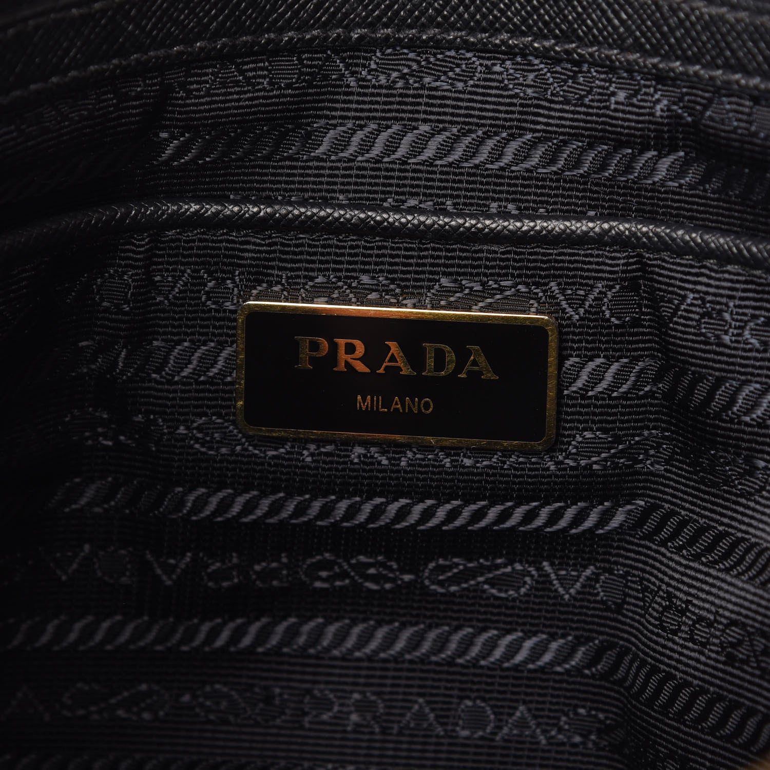 Prada Saffiano Tessuto Nylon Shopping Tote Black 8 of 10