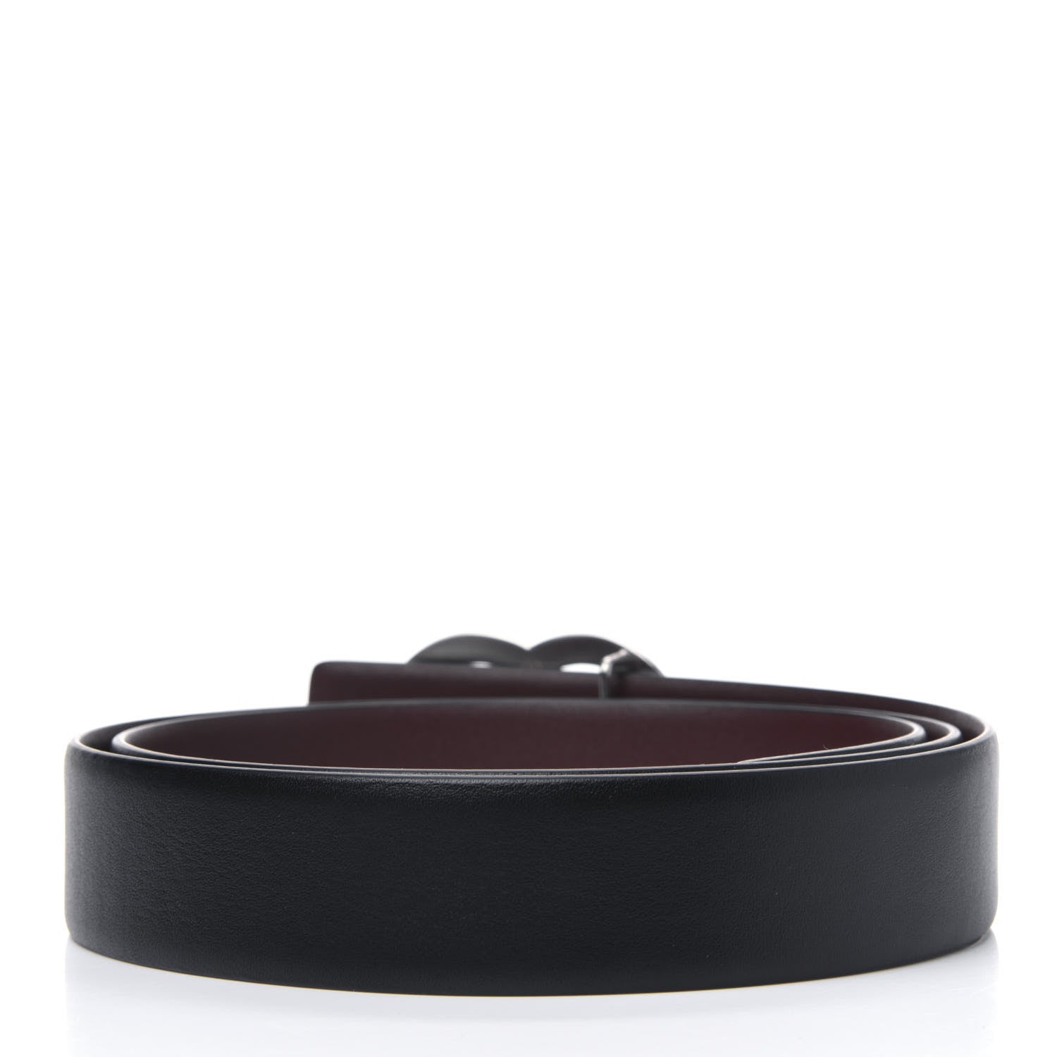 Chanel Calfskin CC Reversible Belt 90 Black Burgundy 2 of 3
