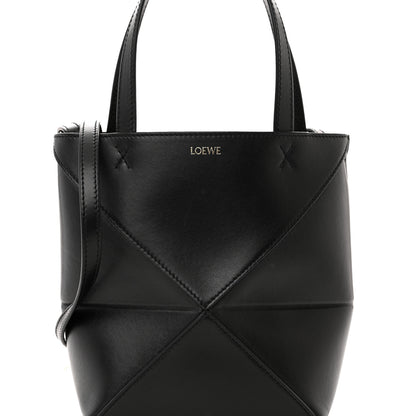 Loewe Shiny Calfskin Mini Puzzle Fold Tote Black 8 of 10
