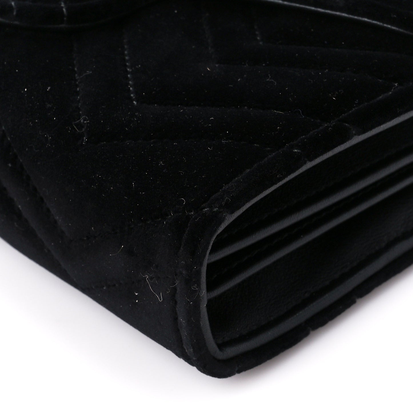 Velvet Matelasse GG Marmont Chain Wallet Black