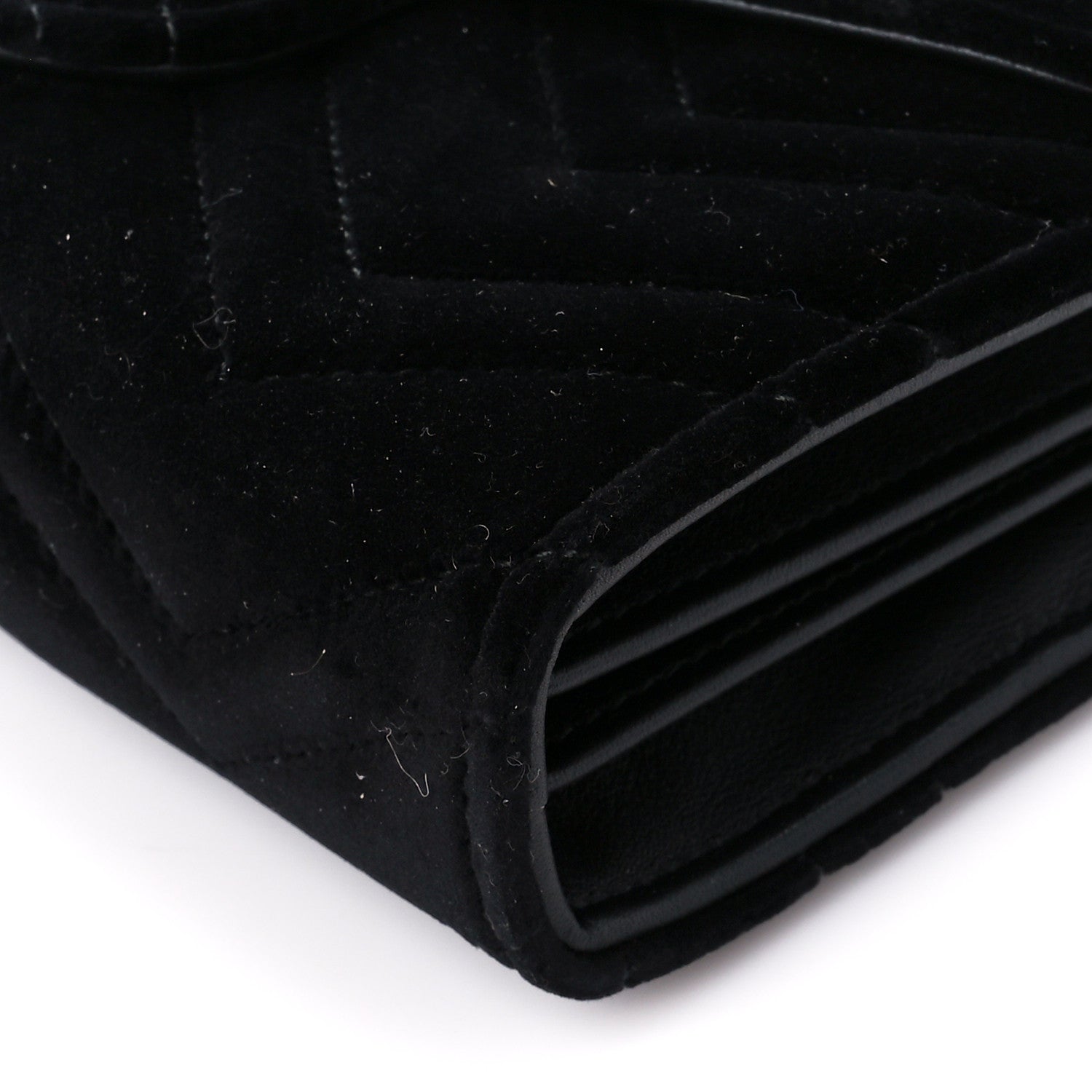 Gucci Velvet Matelasse GG Marmont Chain Wallet Black 9 of 11