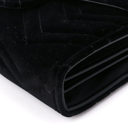 Gucci Velvet Matelasse GG Marmont Chain Wallet Black 9 of 11