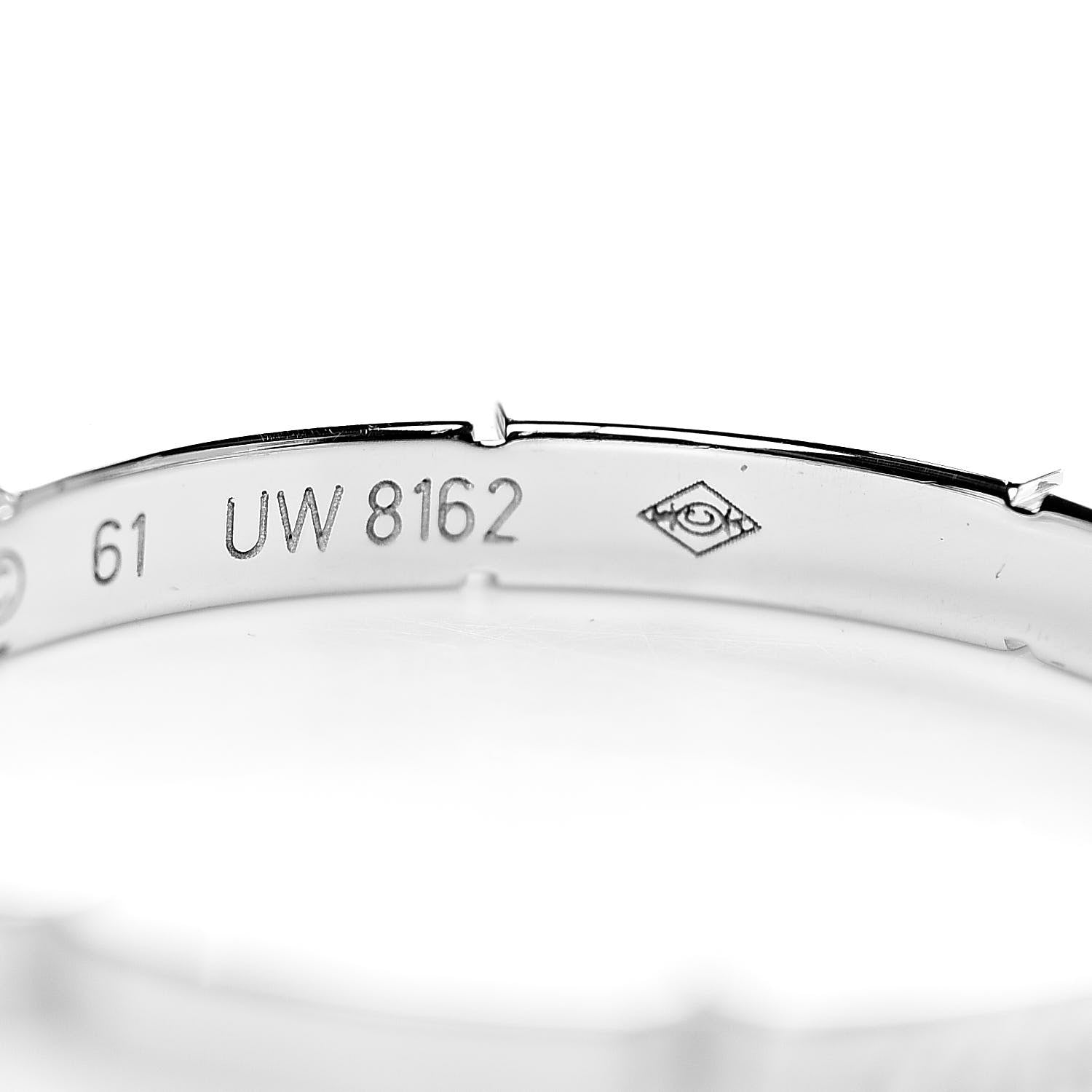 Cartier 18K White Gold 2.5mm Maillon Panthere Wedding Band Ring 61 9.5 5 of 5