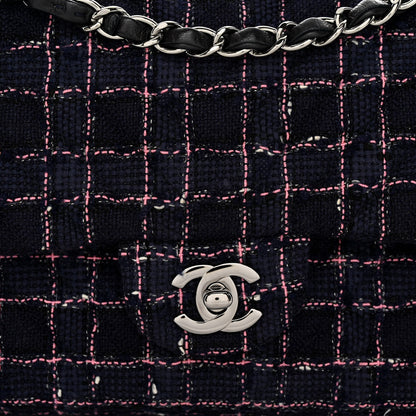 Chanel Tweed Chevron Quilted Medium Double Flap Multicolor 8 of 10