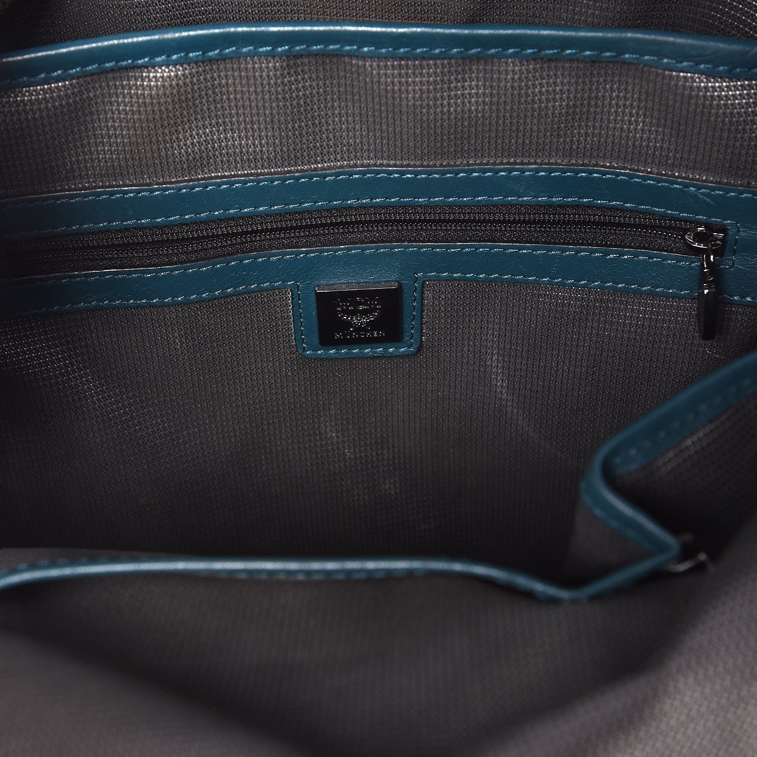 MCM Visetos Medium Side Studs Stark Backpack Teal 9 of 9