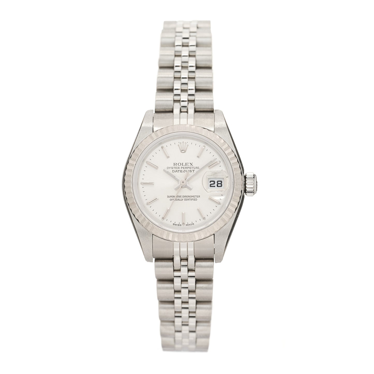 Stainless Steel 18K White Gold 26mm Oyster Perpetual Datejust Watch Silver 79174