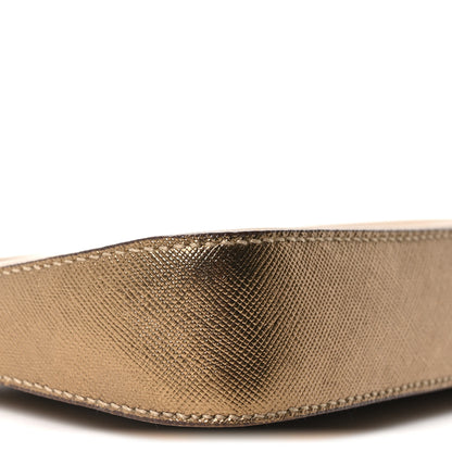 Prada Metallic Saffiano Pochette Bronzo 9 of 10
