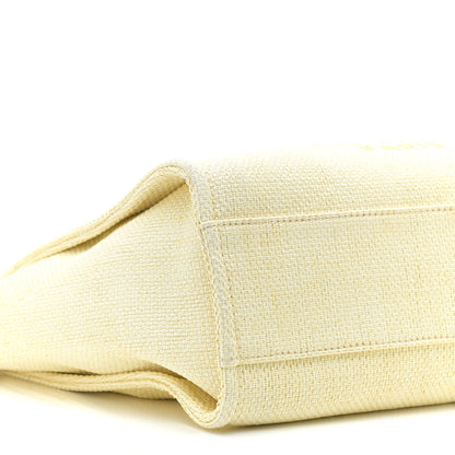 Chanel Woven Straw Raffia Small Deauville Tote Yellow 5 of 10