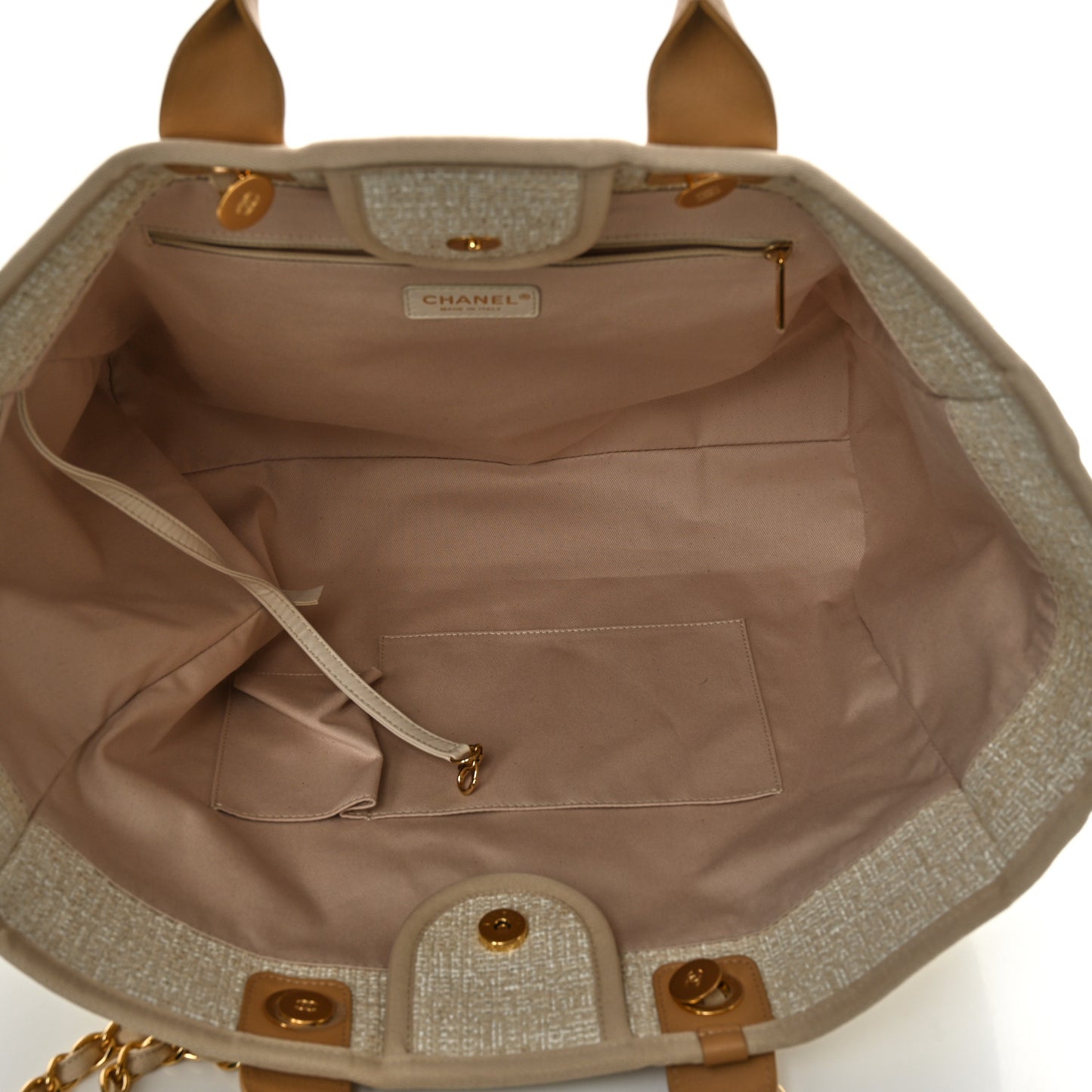 Canvas Large Deauville Tote Light Beige