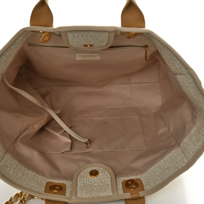 Chanel Canvas Large Deauville Tote Light Beige 5 of 10