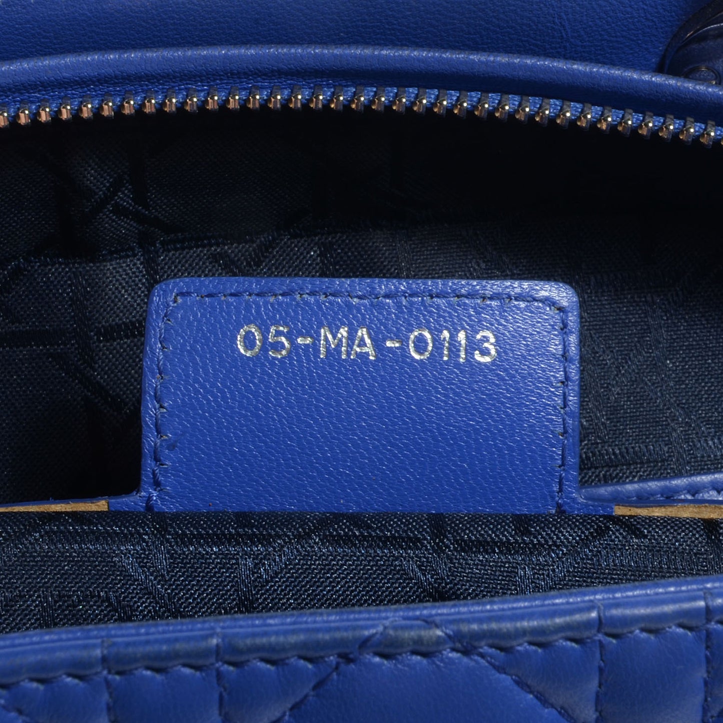 Lambskin Cannage Large Lady Dior Blue Persan