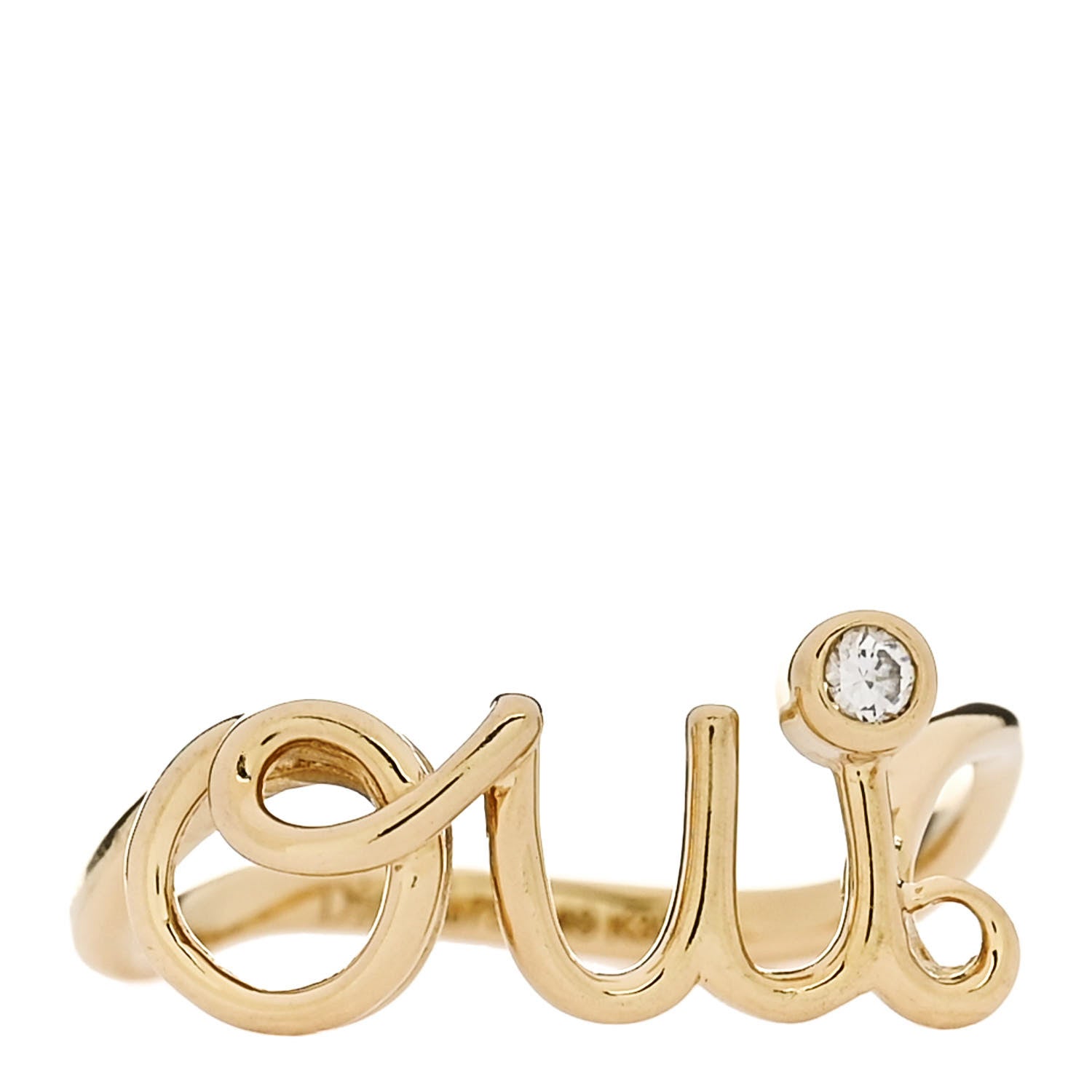 Christian Dior 18K Yellow Gold Diamond Oui Ring 49 4.75 1662559